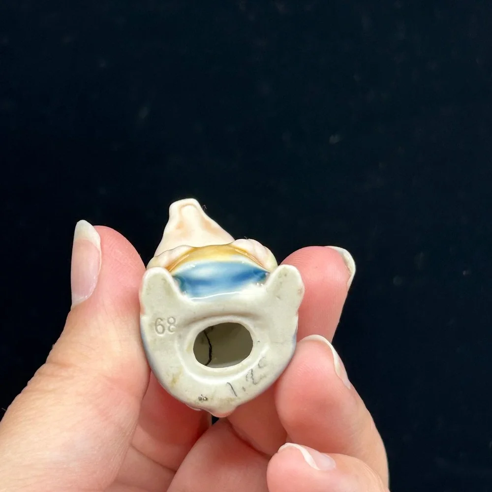 Vintage Pig Miniature Figurine Porcelain Dressed Pig Whimsical Storybook Trinket